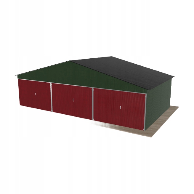 Plechová garáž 9x5 m třípolohová, dvoupolohová, zelená