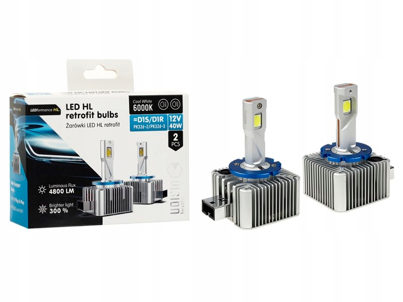 Žiarovky Vision Led retrofit D1S/D1R Hl 40W 4800 lm 6000K, Canbus, 2 ks