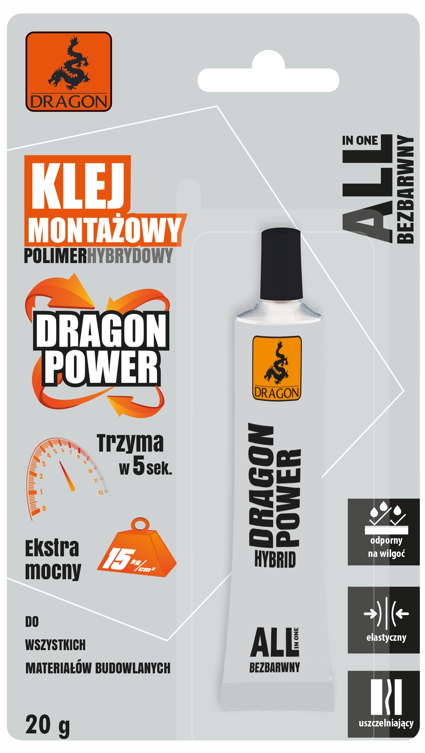 

Klej Montażowy Polimer Hybrydowy 20 G Dragon Bezba