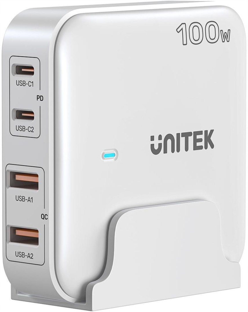 Unitek P1229AWH01-EU Stolní nabíječka GaN 100W 2xUSB-A 2xUSB-C