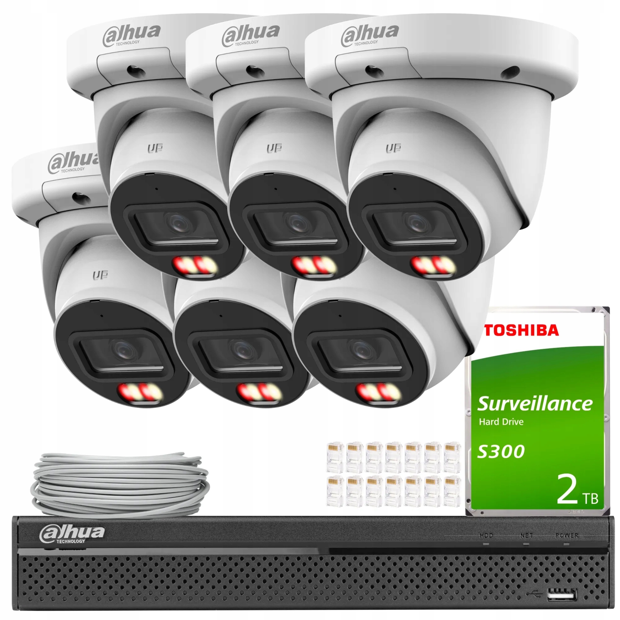 Sada Ip monitoringu 6x IPC-HDW3649QM-S-IL-0280B 6MPx Ai Smart Dual Light