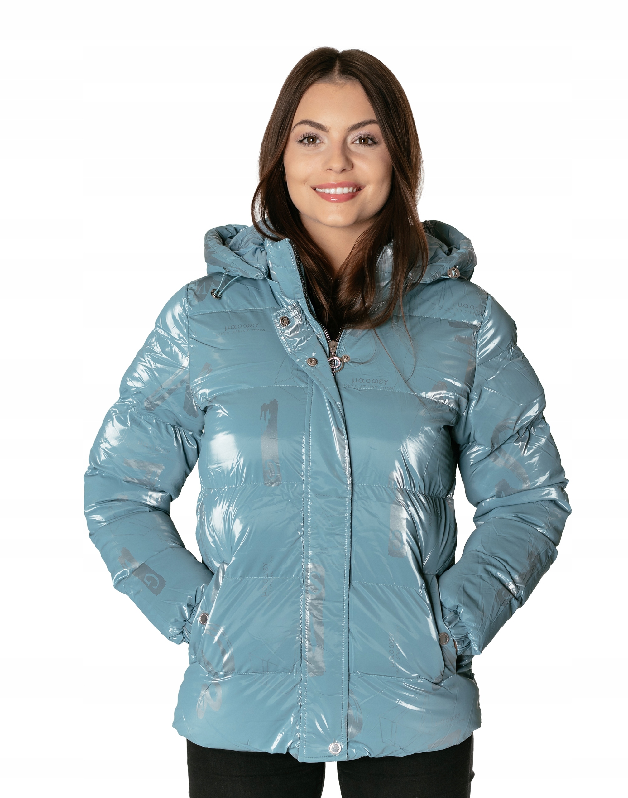 Teplá dámská zimní zateplená péřová bunda prošívaná na zimu 36034-04 XL