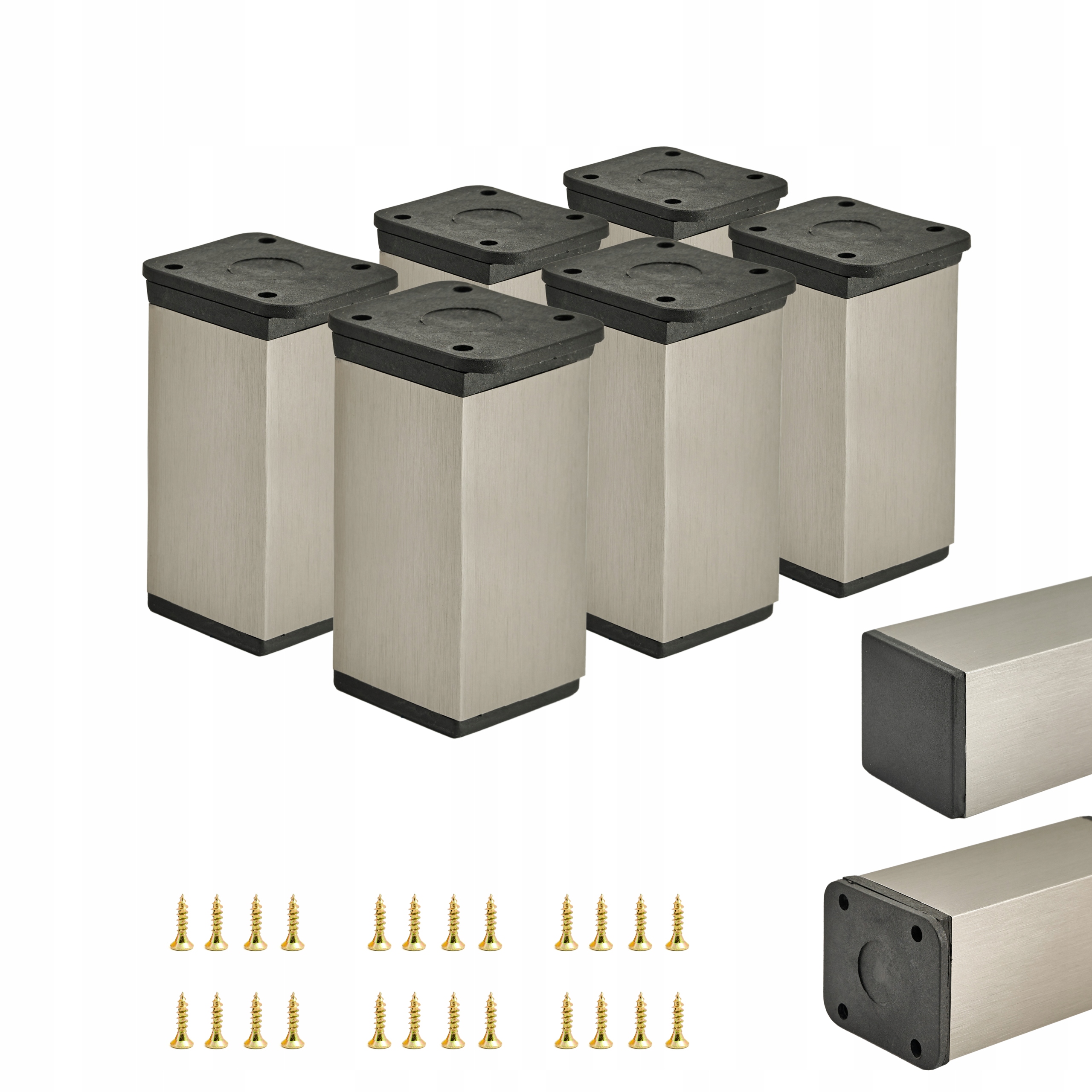6 x NÓŻKA NOGA MEBLOWA STOPKA REGULOWANA 8 CM INOX