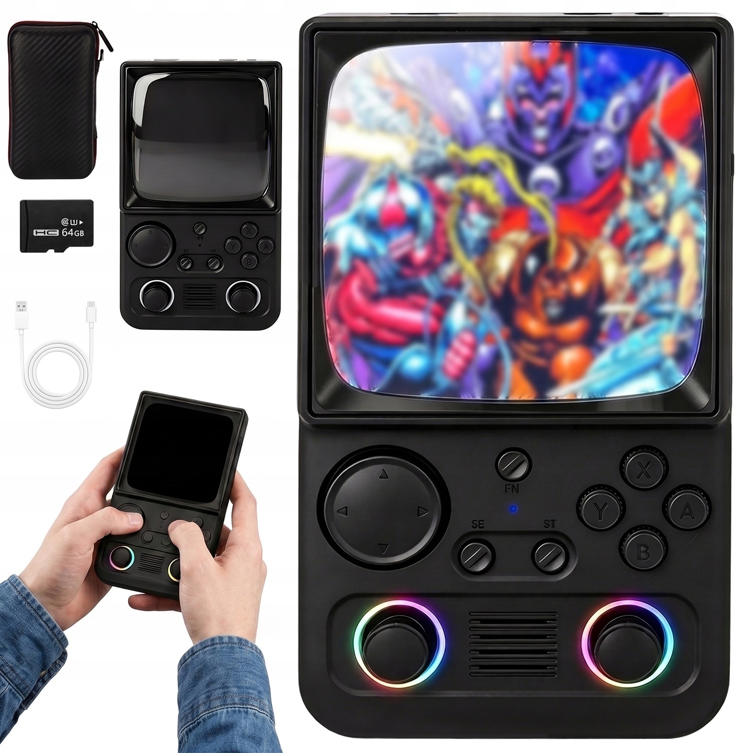 Przenośna Konsola Do Gier R36TMAX Retro 64GB Ips Rgb Podróż Dom Rozrywka