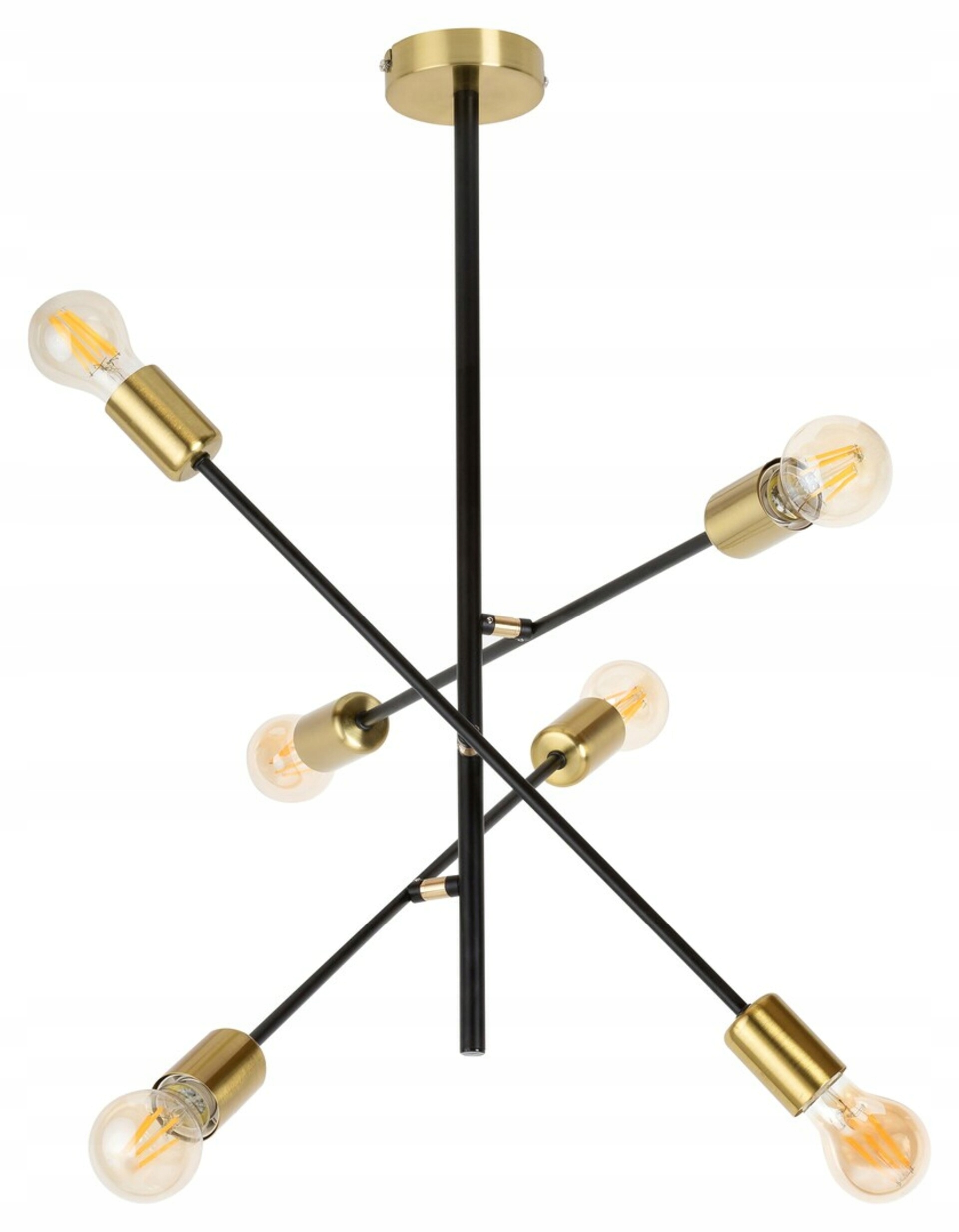 Závesné svietidlo Rabalux Lanny 6xE27, industriálne, čierna mosadz, 2104