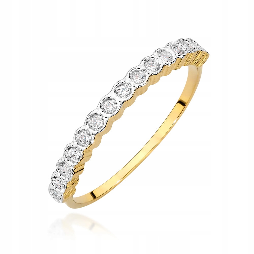 Złoty pierścionek 585 z diamentami 0.13ct na zaręczyny biżuteria efektowny