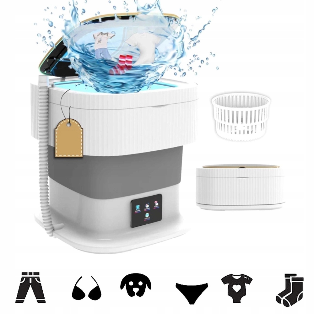 Mini Pralka Turystyczna Składana Przenośna Automatyczna Wirnikowa 11 L