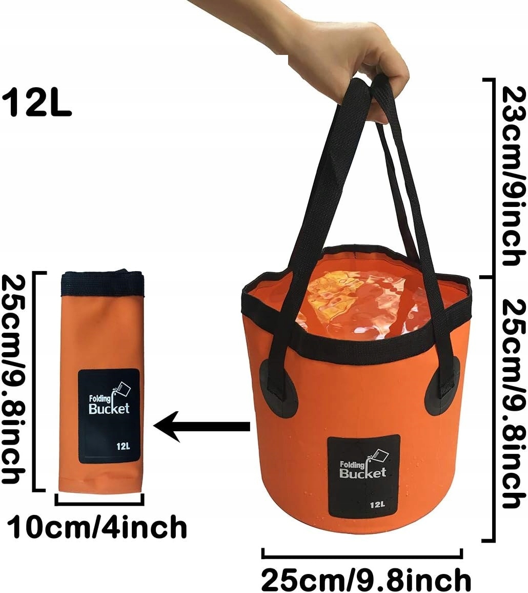 SKŁADANE PRZENOŚNE WIADRO WĘDKARSKIE NA RYBY KEMPING LAS SURVIVAL OGRÓD 12l Kod producenta PVC