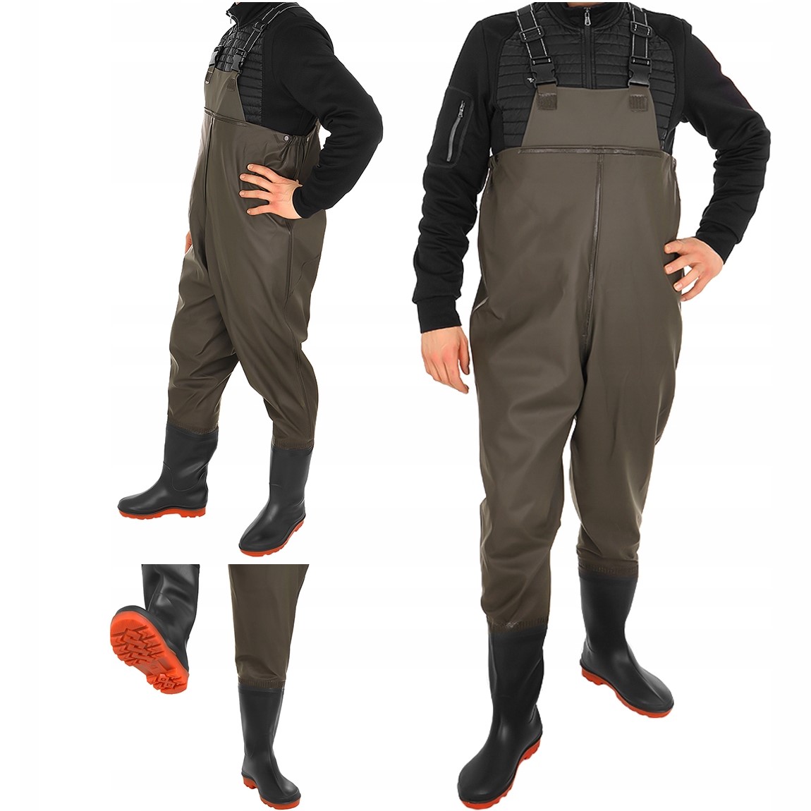 SPODNIOBUTY SPODNIE WODERY WĘDKARSKIE 45 + SZELKI