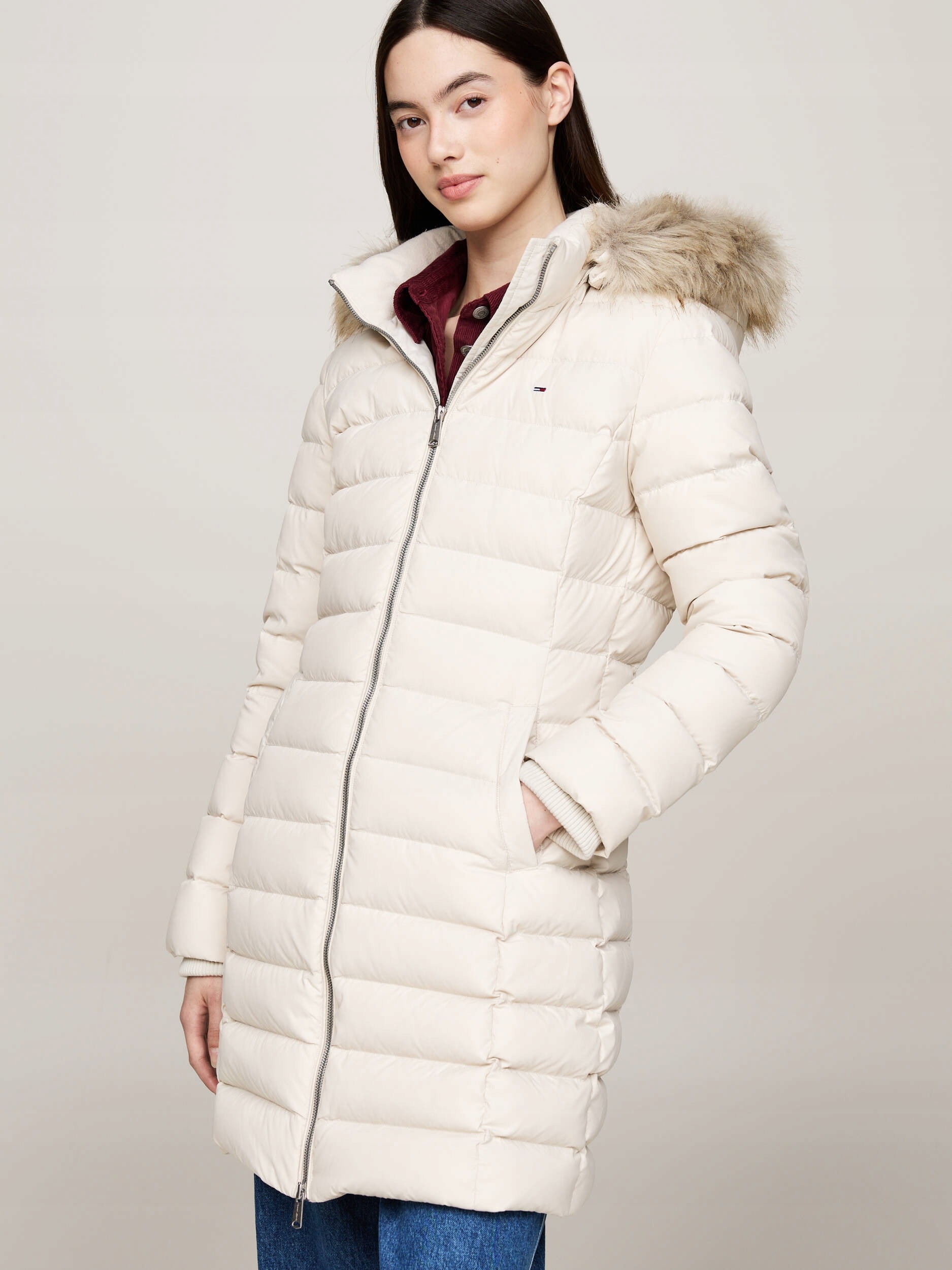 Tommy Jeans Hilfiger Péřová Bunda Přírodní Peří DW0DW18864 Acg R Xs