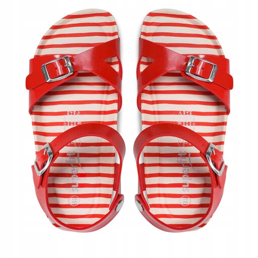 Superfit Červené Klasické Sandály S Pásky Na Přezkách, Velikost 37