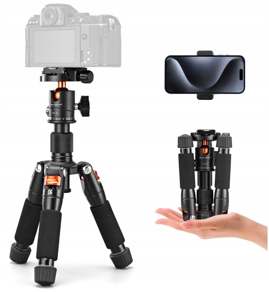 Kompaktní Fotografický Stativ 3D hlava K&f Concept Pro Malý