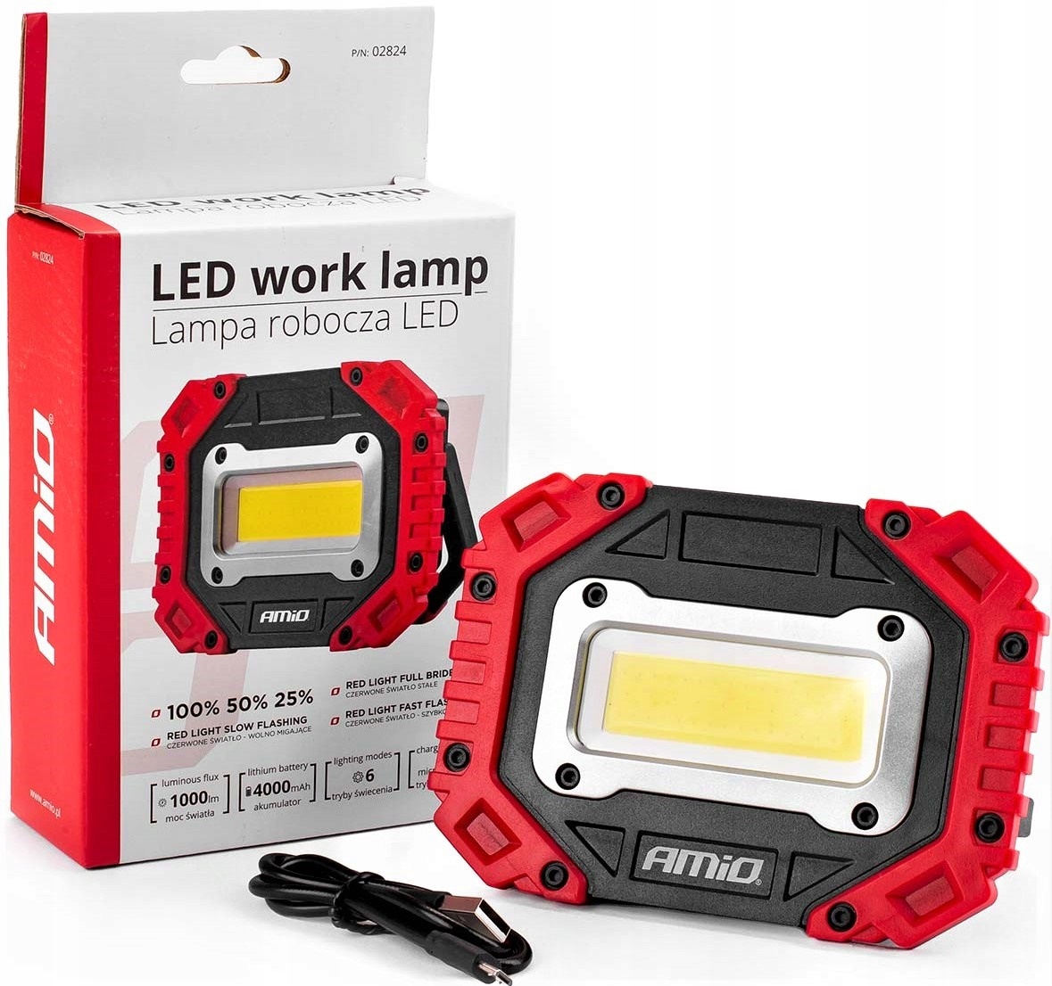 РАБОЧАЯ ЛАМПА ПРОЖЕКТОР СВЕТОДИОДНЫЙ ФОНАРИК POWERBANK