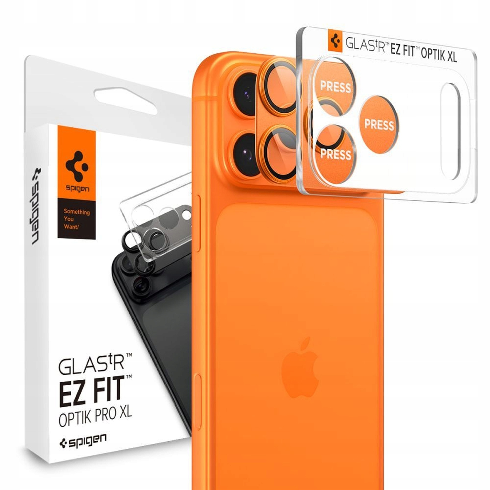 Szkło na obiektyw do iPhone 17 Pro Max Optik Pro XL pomarańczowe