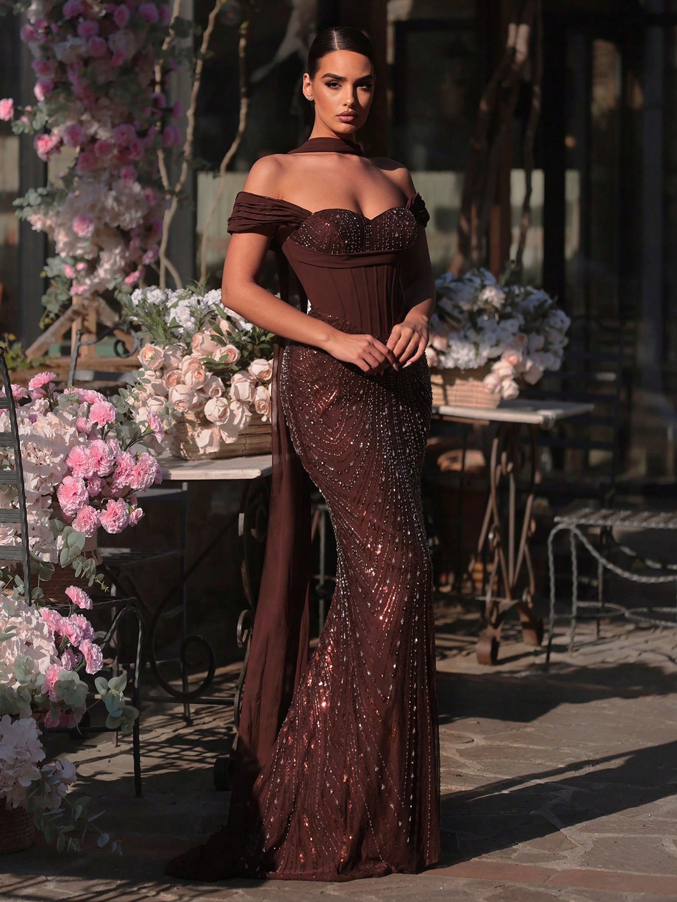 Shein Elegantní Šaty S Flitry 1MC