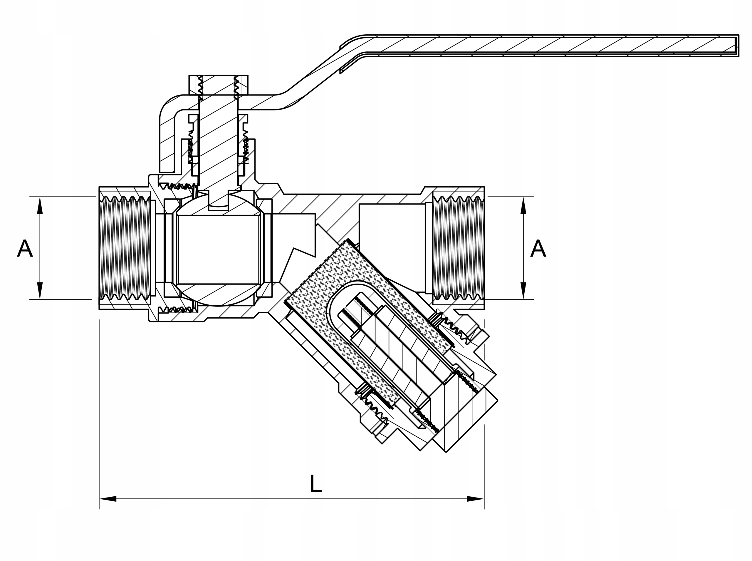 ZAWÓR KULOWY Z FILTREM SKOŚNYM MAGNETYCZNYM 3/4 Marka Diamond