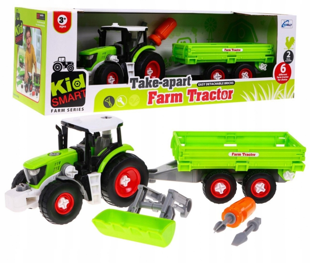 

Rozkręcany Traktor z Przyczepą Zabawka Dla Dzieci