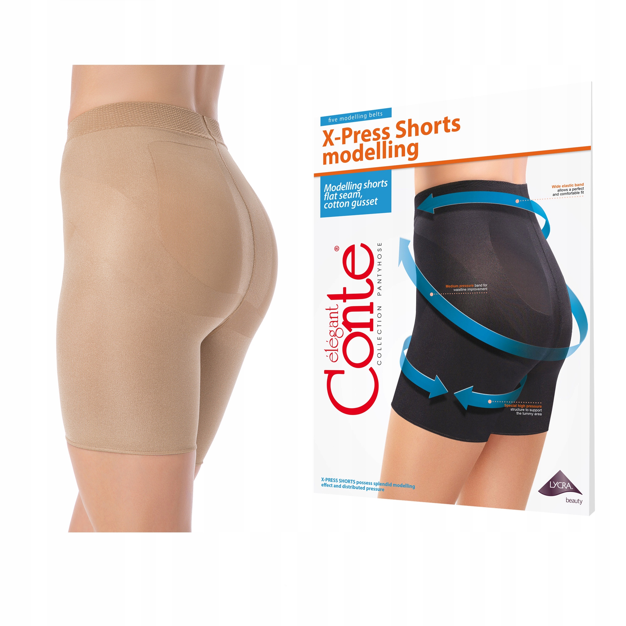 

Majtki wyszczuplające szorty Conte X-press r. S