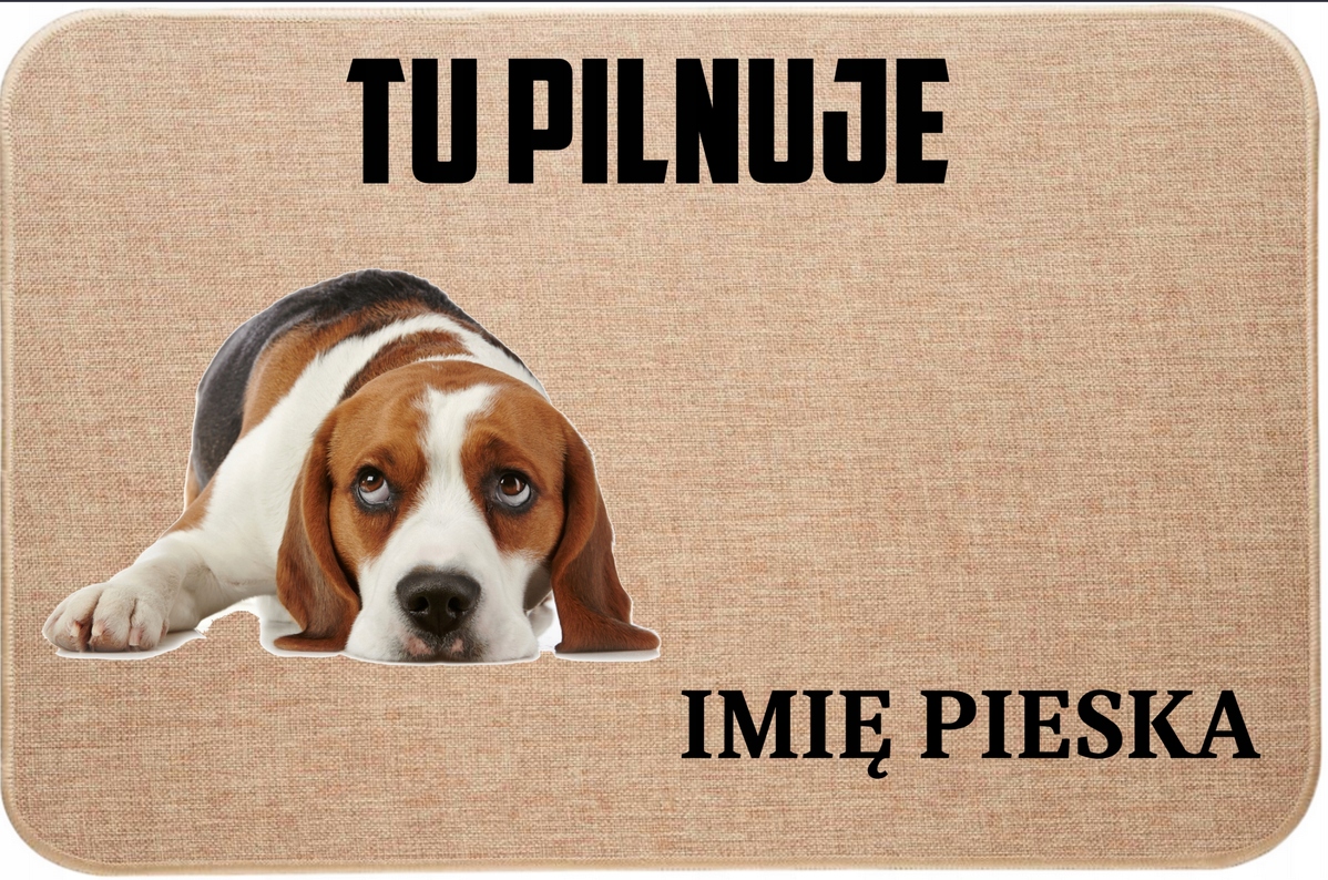 Lněná Vstupní Rohožka Tu Hlídá Jméno Pejska Beagle Dárek