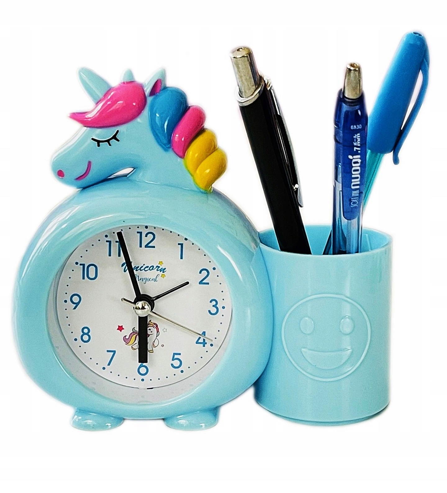 BUDZIK ZEGAR DLA DZIECI + ORGANIZER UNICORN niebieski