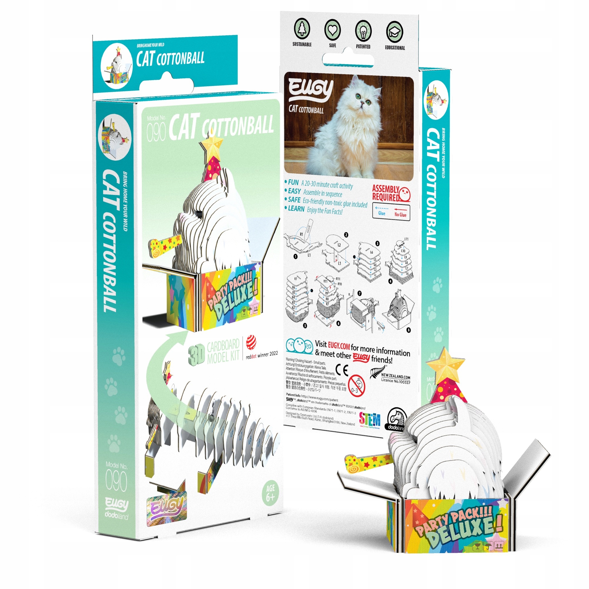 

Kotek Cottonball Eugy Eko Układanka 3D