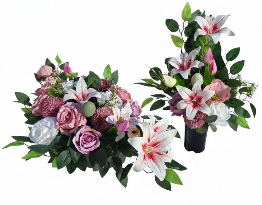 Komplet Dekorace Velikonoční Kytice Umělé Květy Premium Na Hrob Hřbitov