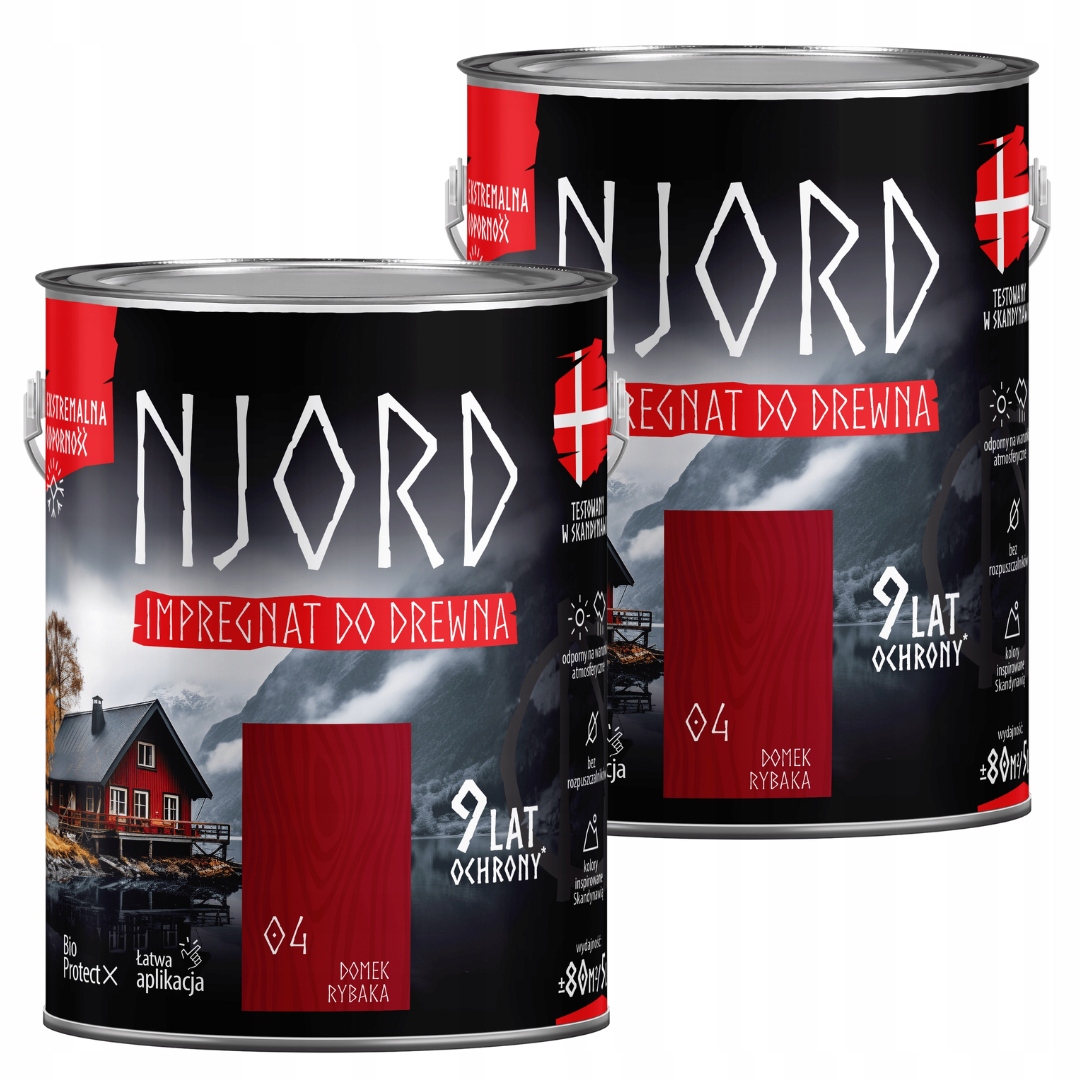 Njord Impregnat Na Dřevo 10L Rybářský Domek Set 2x5L