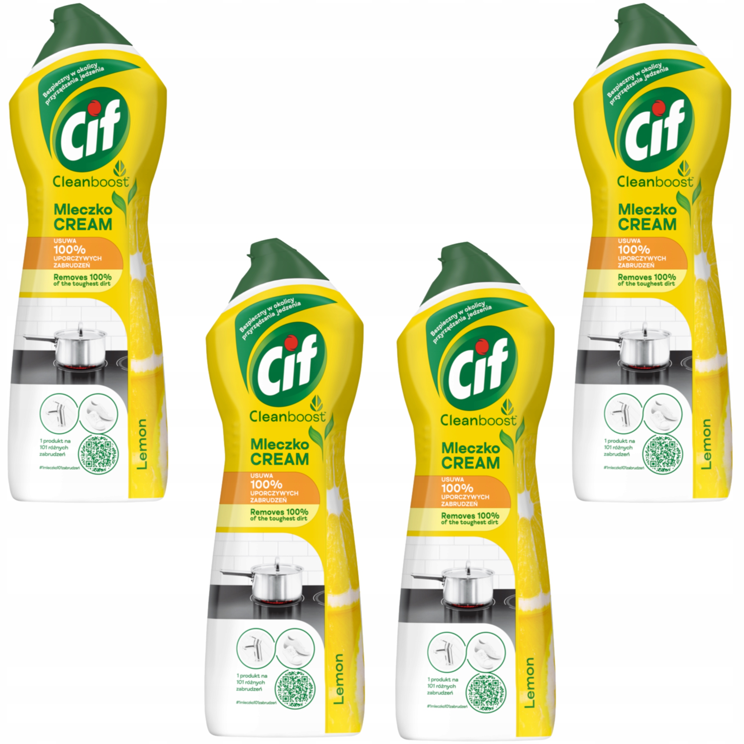 Cif Krémové mléko Lemon s mikrokrystaly 4x780 g