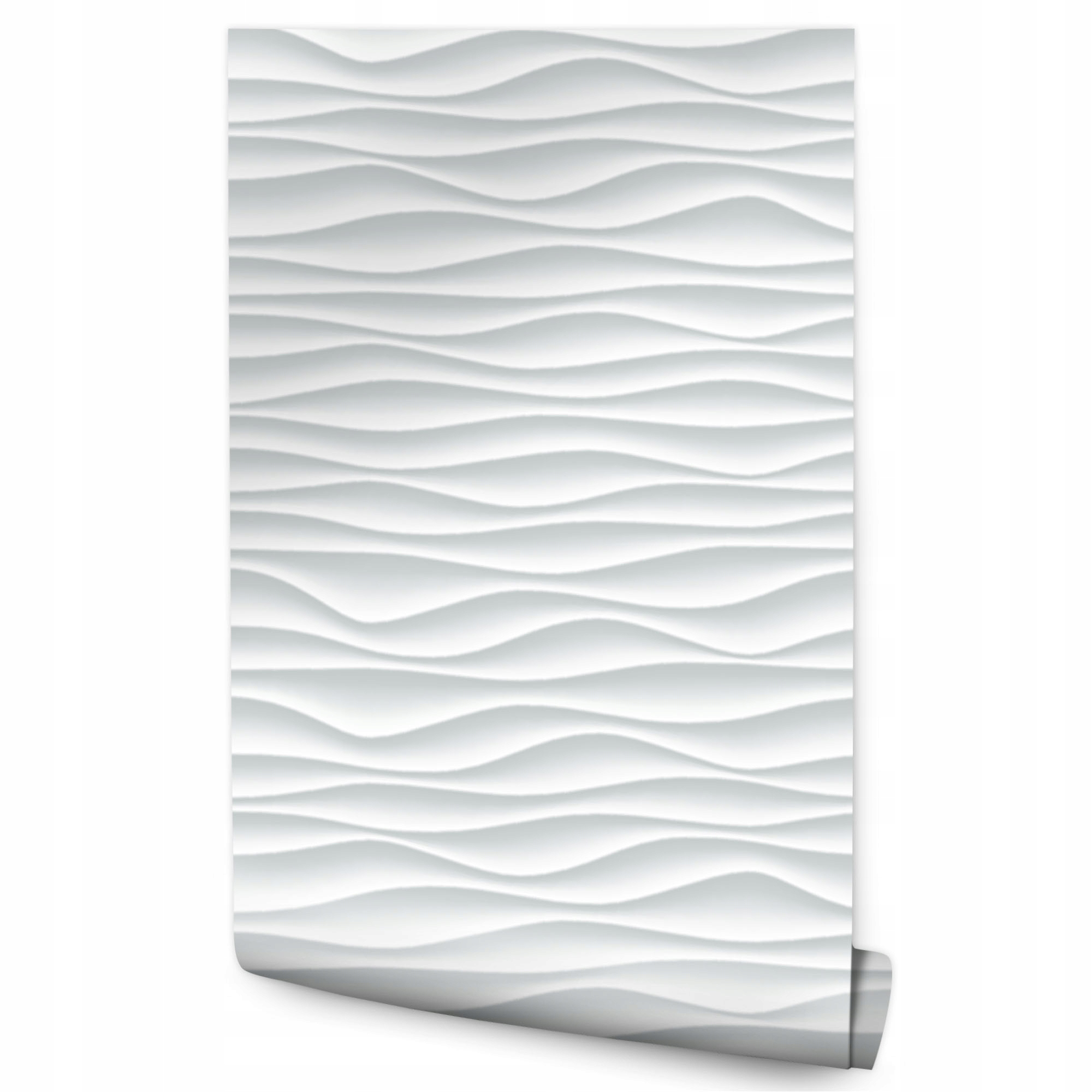 

Tapeta do Salonu Białe Fale Wzór Geometryczny 3D