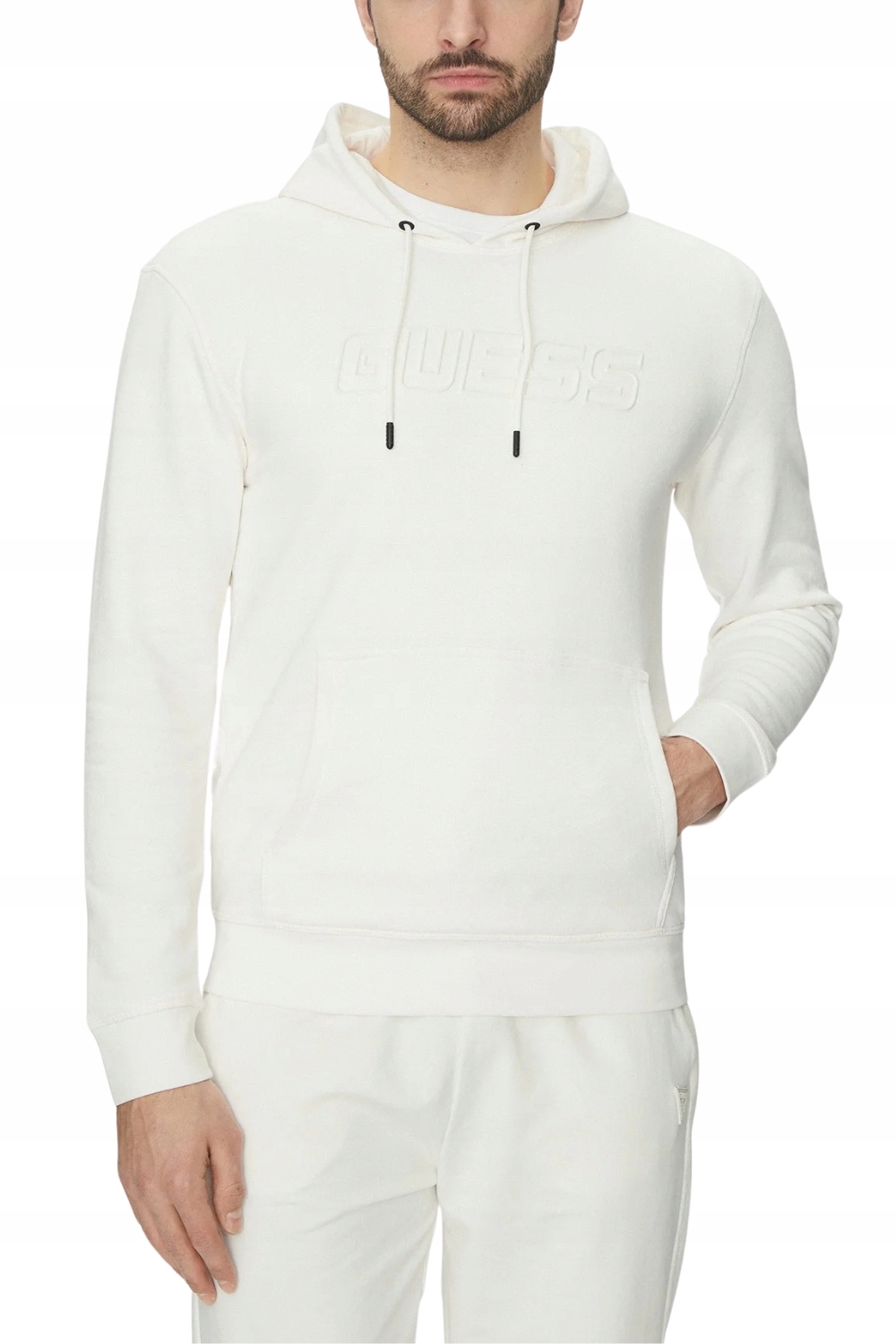 Guess Bílá pánská mikina Aldwin XL