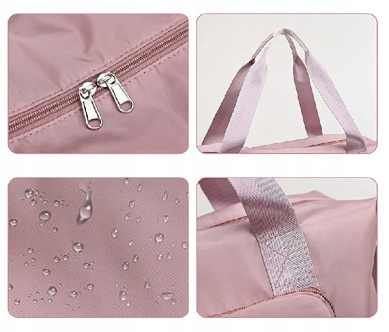 TORBA DUŻA MAŁA REGULOWANA DAMSKA PODRÓŻNA PIKOWANA SKŁADANA DO SAMOLOTU Kolor fioletowy