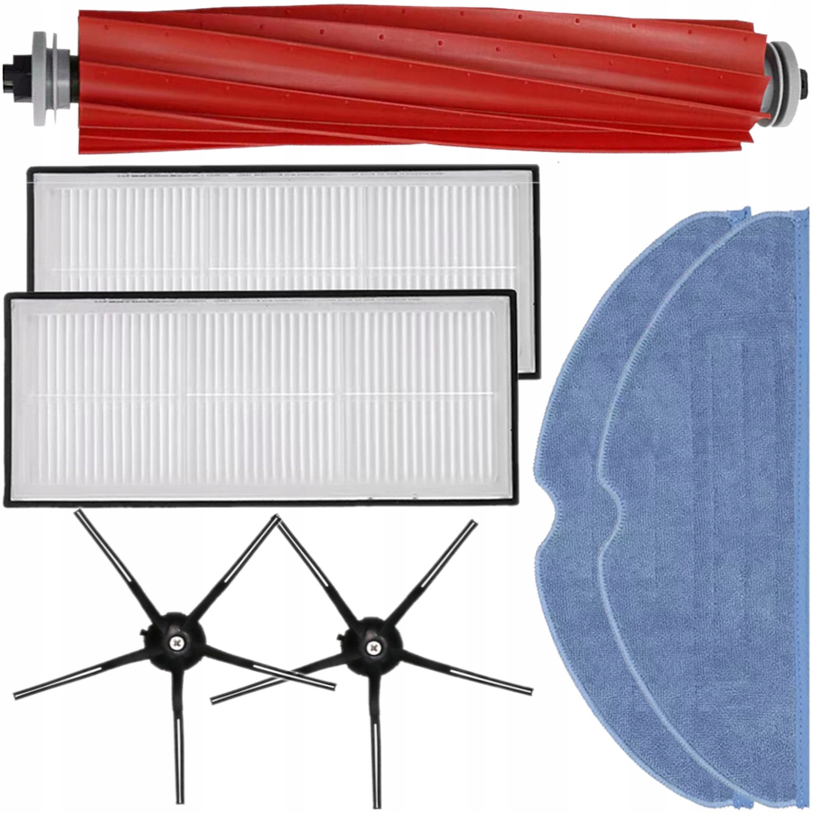 ZESTAW SZCZOTKI FILTR MOPY DO ROBOROCK s7 s7+ s7 PLUS s7 MAX s7 MAXV CZARNY