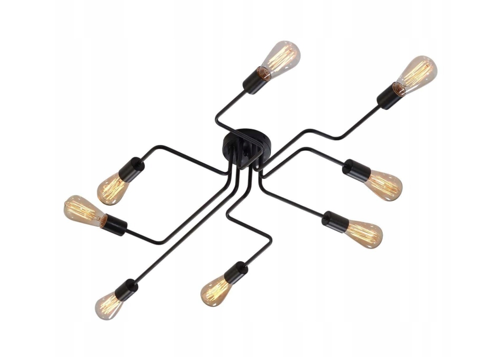 Závěsné Stropní Svítidlo Černá Loft Pavouk Stropní Svítidlo Velká 8 Ramen E27