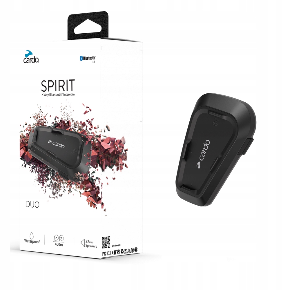 Cardo Spirit Duo – motocyklový interkom Bluetooth 5.2 pre 2 osoby