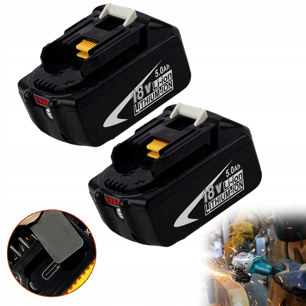 2X 18V Baterie Pro Nářadí Makita BL1850 BL1860B BL1855