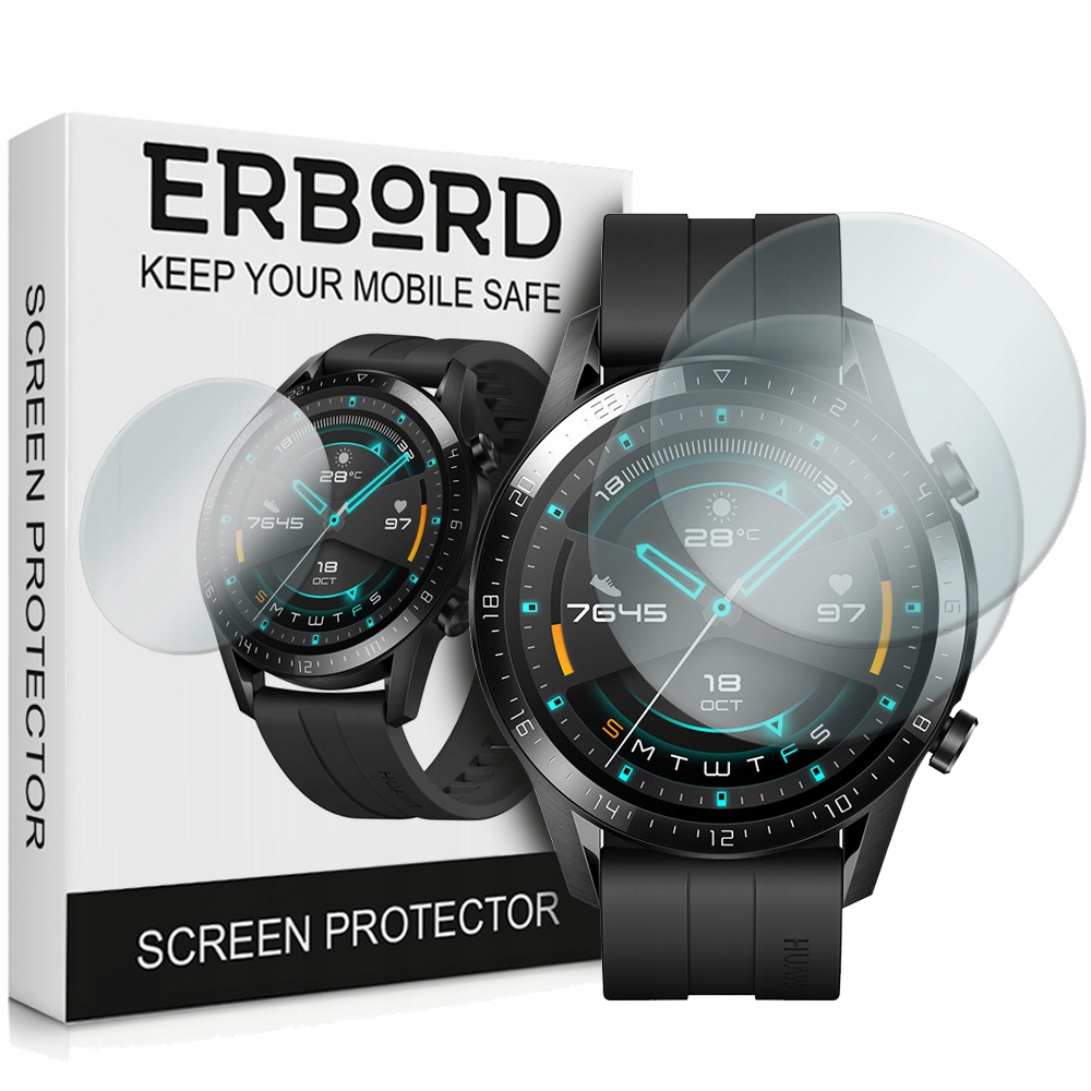 2x SZKŁO HARTOWANE DO HUAWEI WATCH GT 2 46MM + ZESTAW INSTALACYJNY