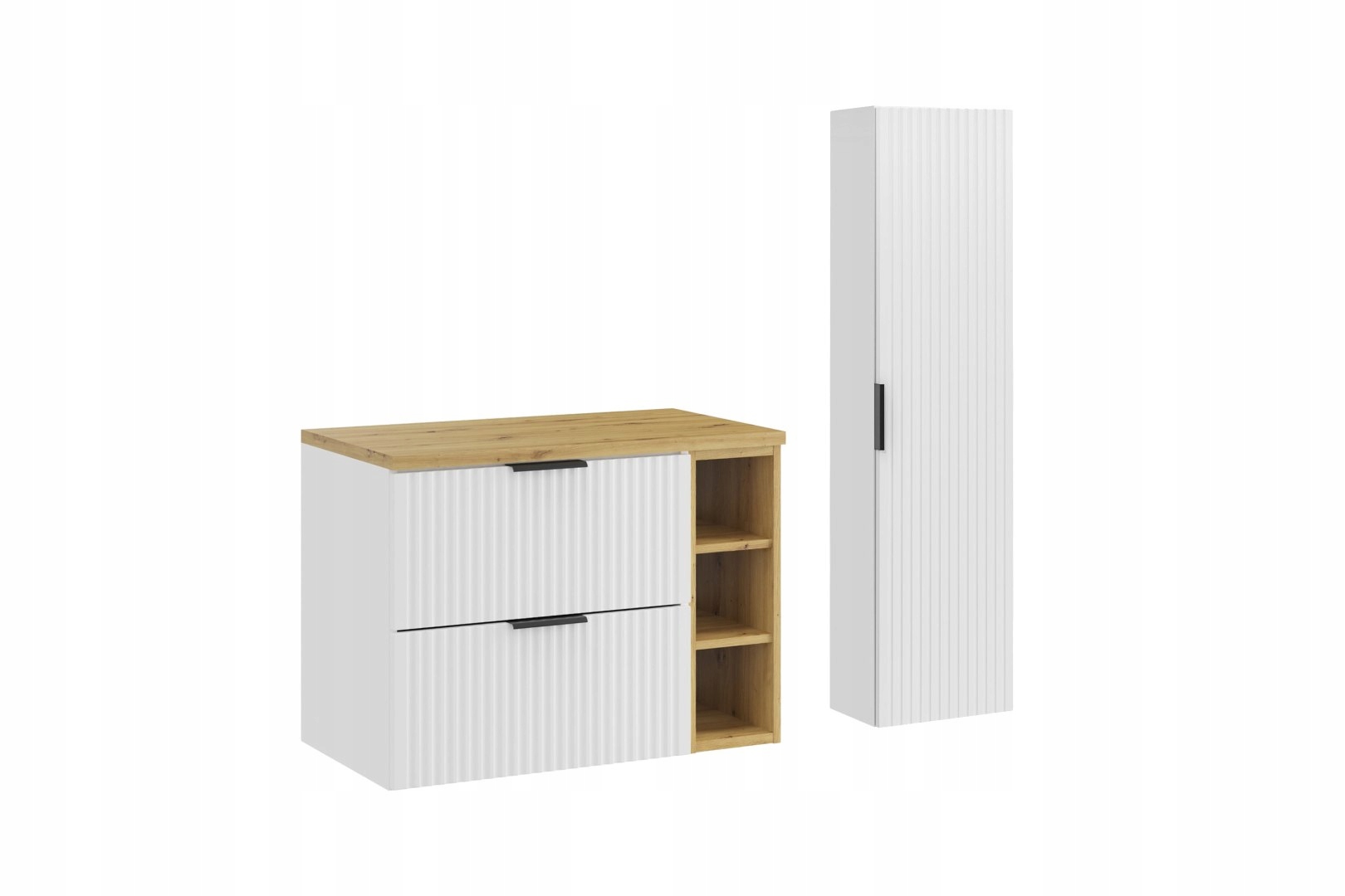 Zestaw meblowy Adel White, 80cm z blatem i Szafką wysoką