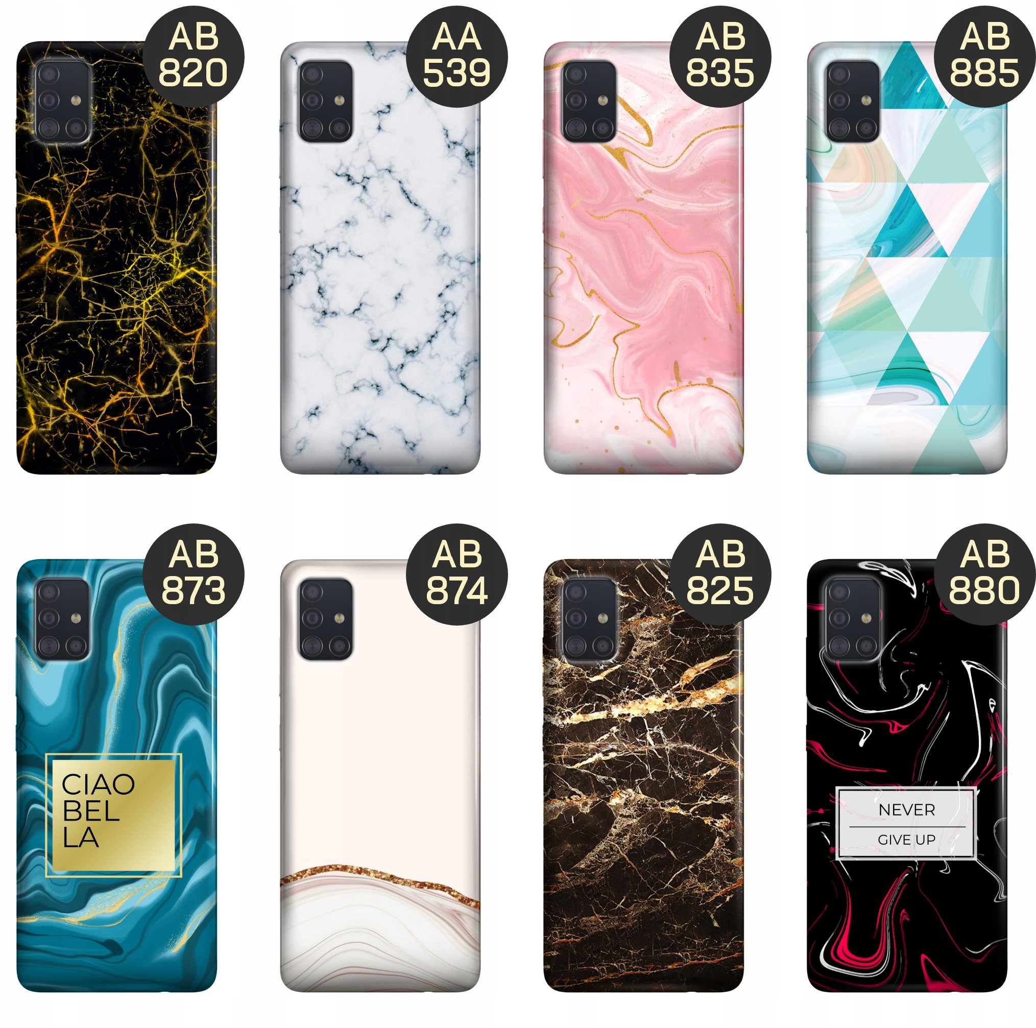 ETUI DO SAMSUNG GALAXY A51 WZORY MARMUR MARBLE KAMIENIE NATURALNE OBUDOWA Typ plecki
