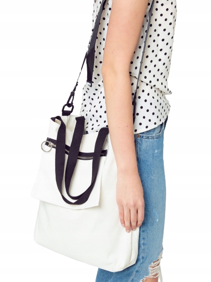 

Torba z tkaniny z kieszenią biała