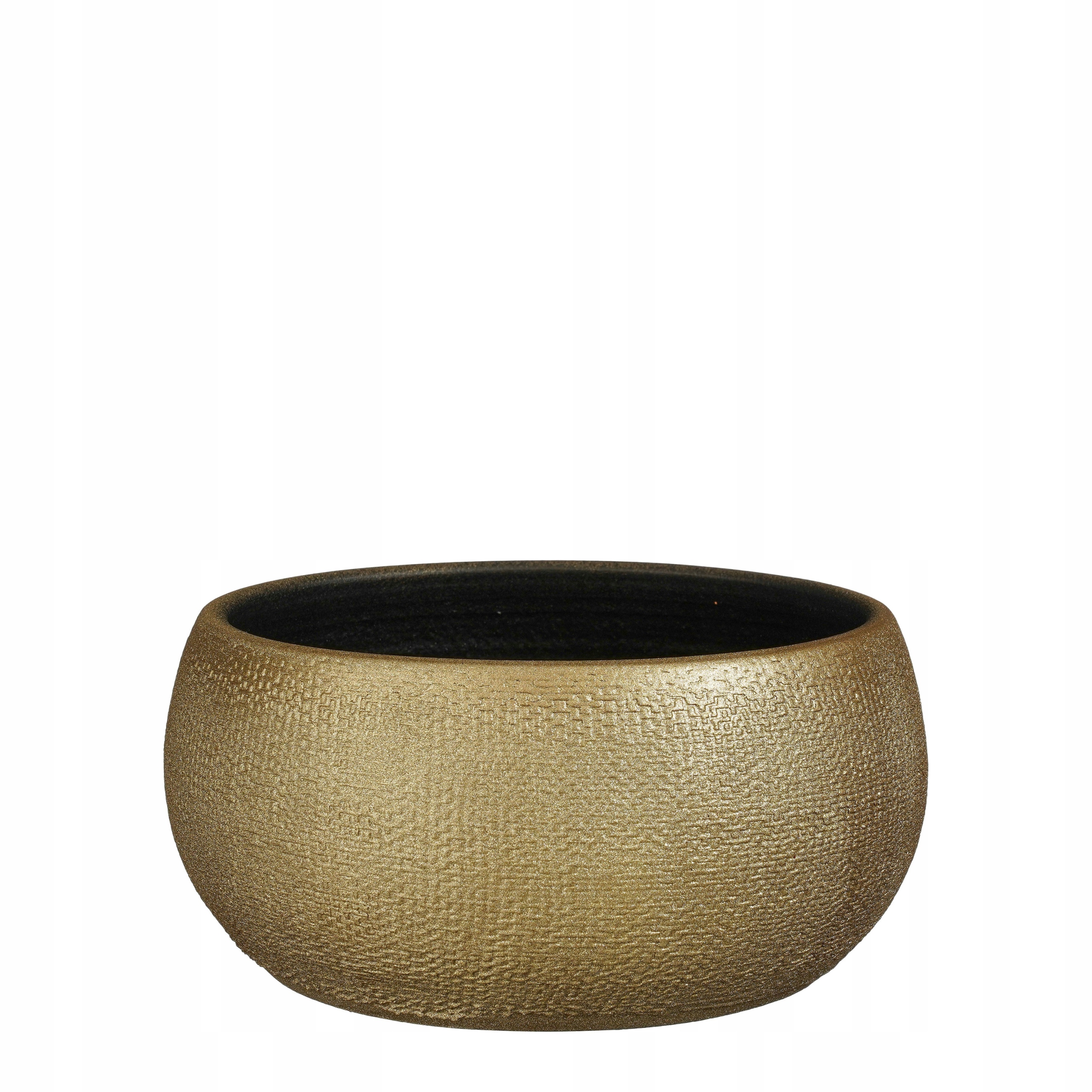 złote misy osłonki złoto niskie doniczki Porto Bowl 27/13 okrągła osłonka