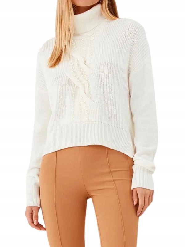 Liu Jo Ecru, Volný Zdobený Svetr (M)
