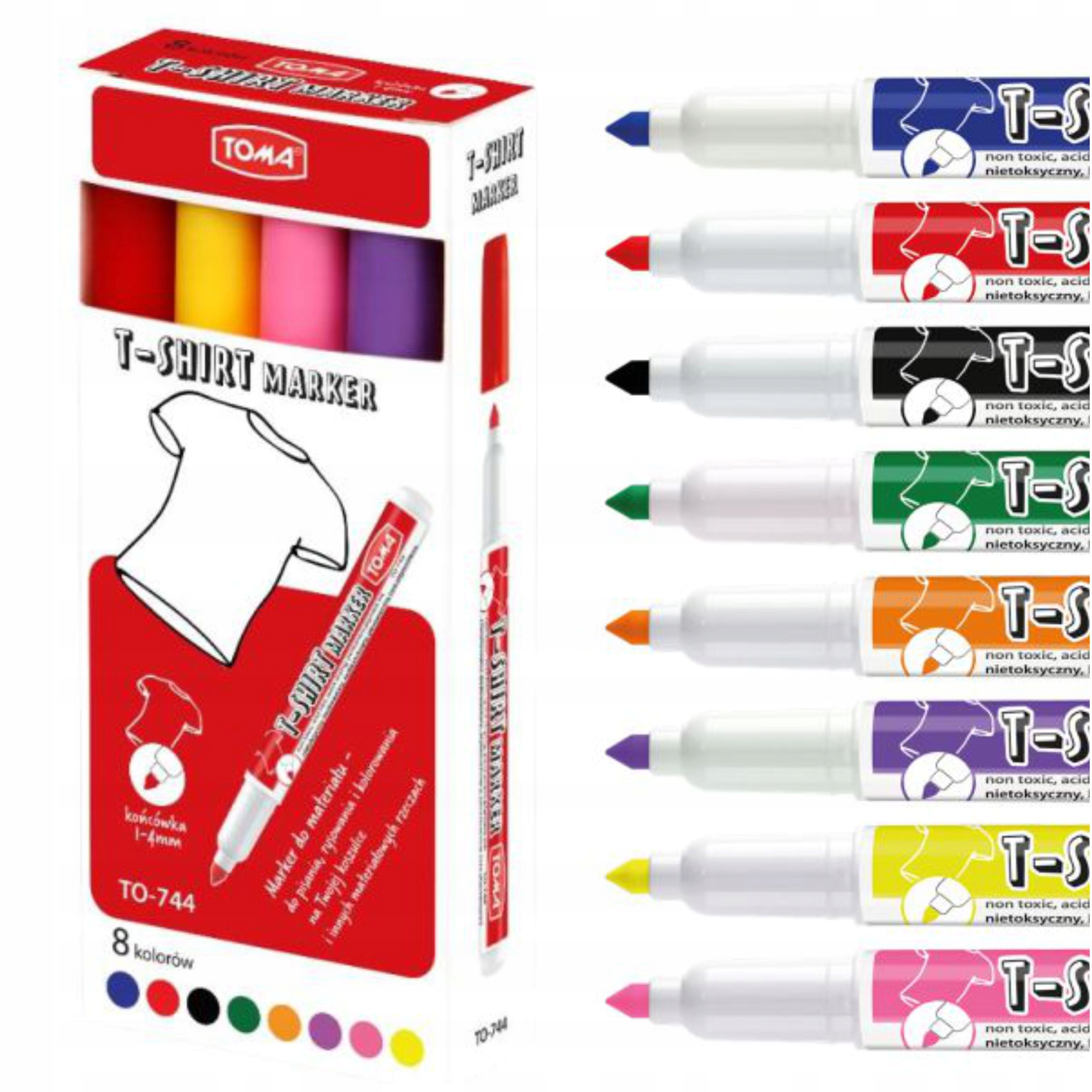 

Marker Pisak Do Tkanin Ubrań MIX 8 Kol Toma