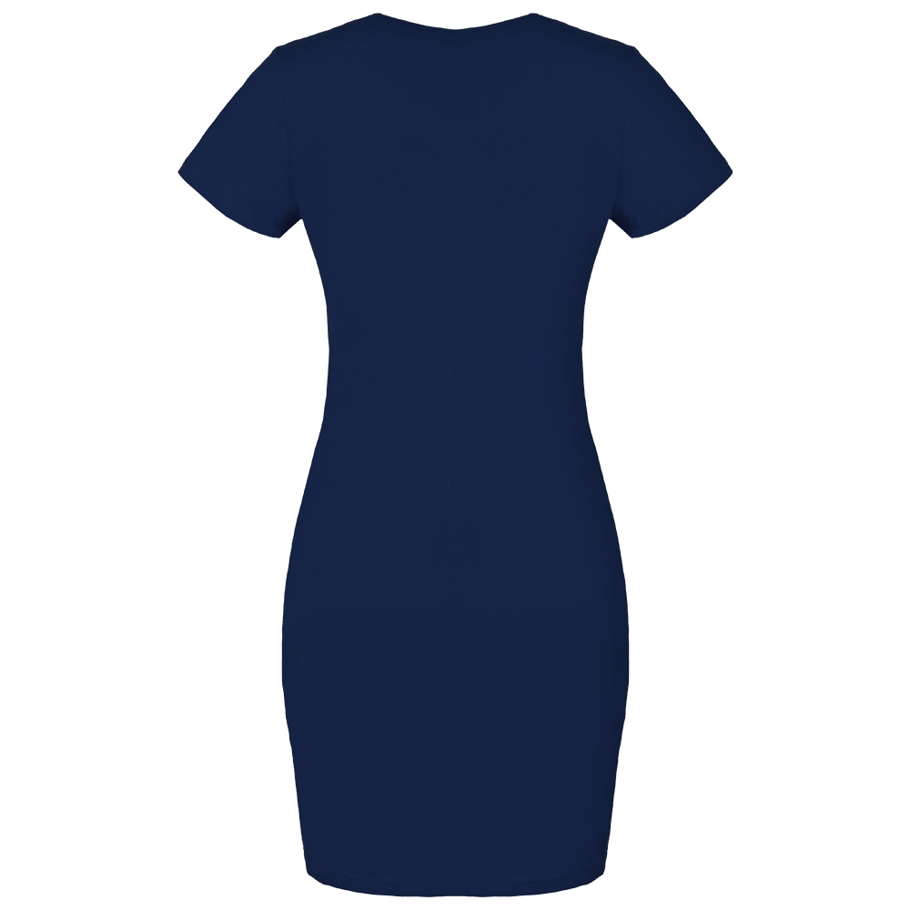 LETNIA SUKIENKA DAMSKA GŁADKA CASUAL KRÓTKI RĘKAW DOPASOWANA ELASTYCZNA M Długość przed kolano