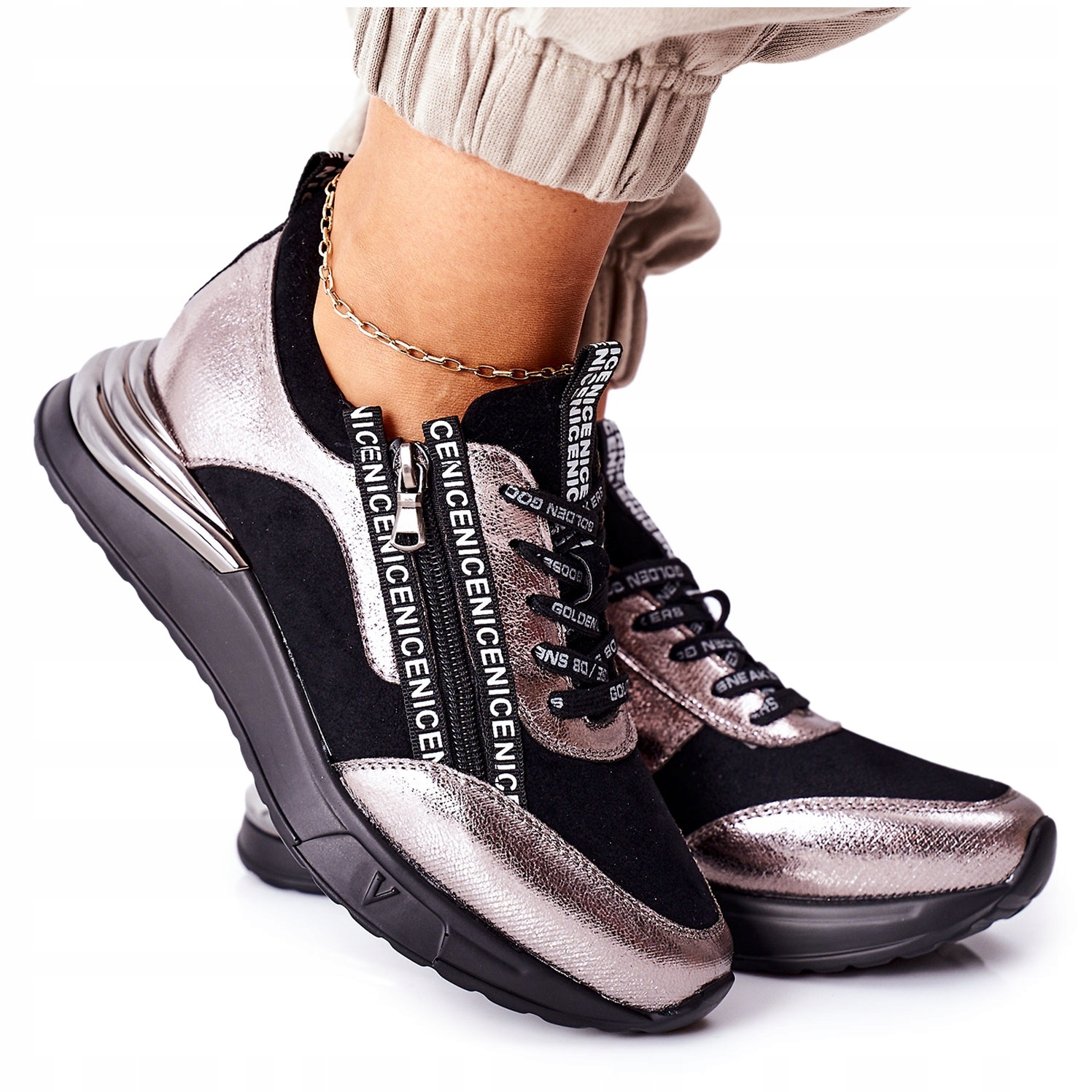 

Czarne Skóra ekologiczna Buty Vinceza r.38