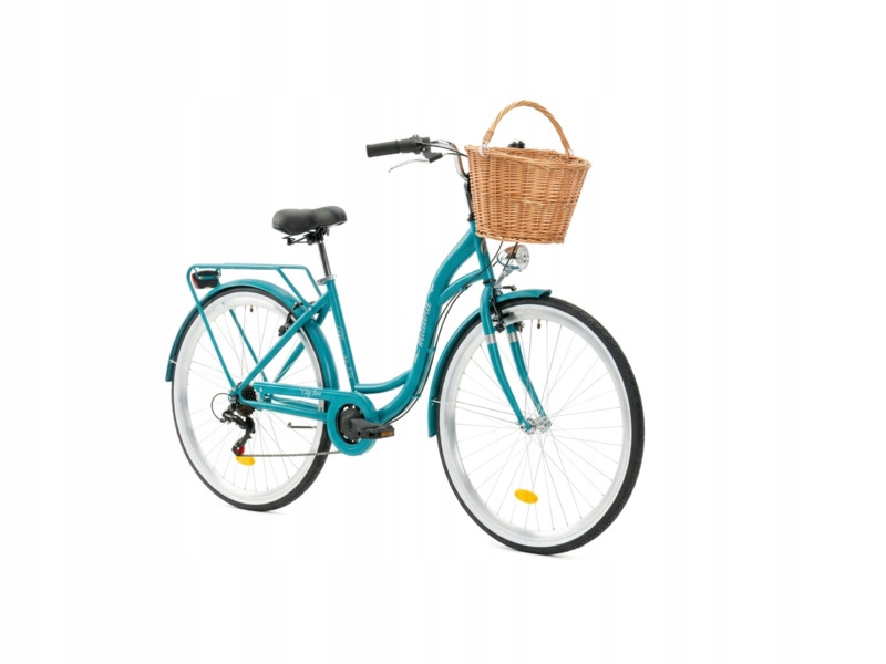 Rower miejski Indiana Moena 28cali damski Morski Koszyk wiklinowy VKS-505