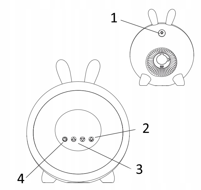 Lampka nocna z budzikiem LED RGB biały królik Marka Ecolight