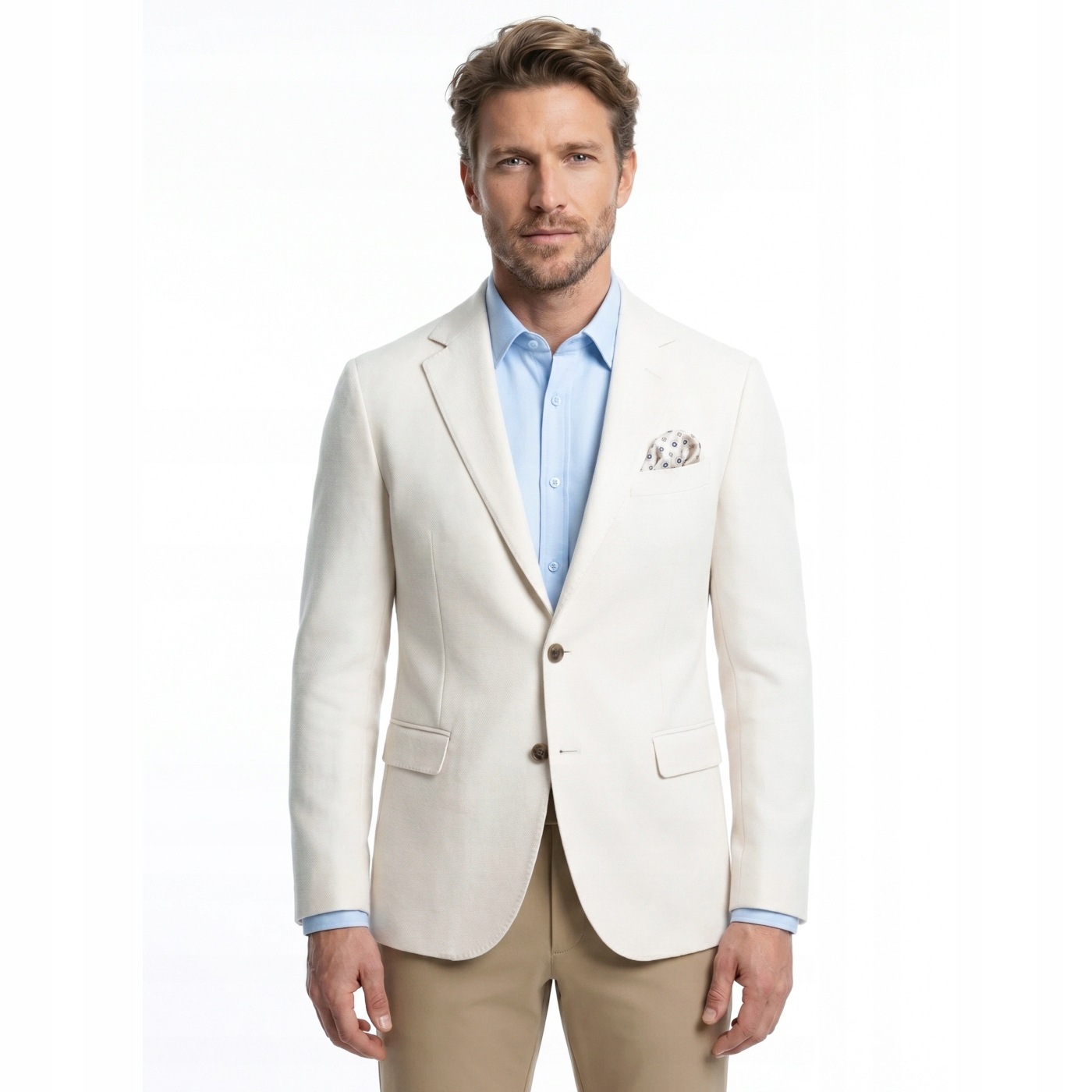 Světle béžová pletená sako casual Slim Fit Pako Lorente vel
