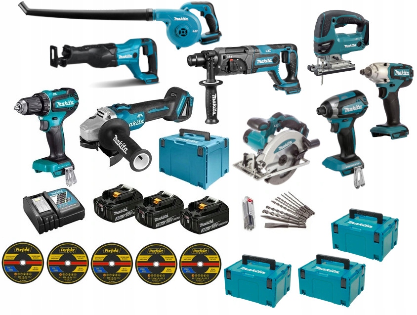 

Makita Zestaw Combo DDF485 DGA504 DJR186 Dtw 18V