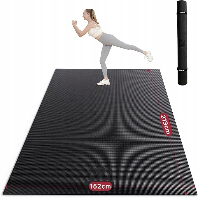 Mata do ćwiczeń Hapbear 213 cm x 152 cm czarny