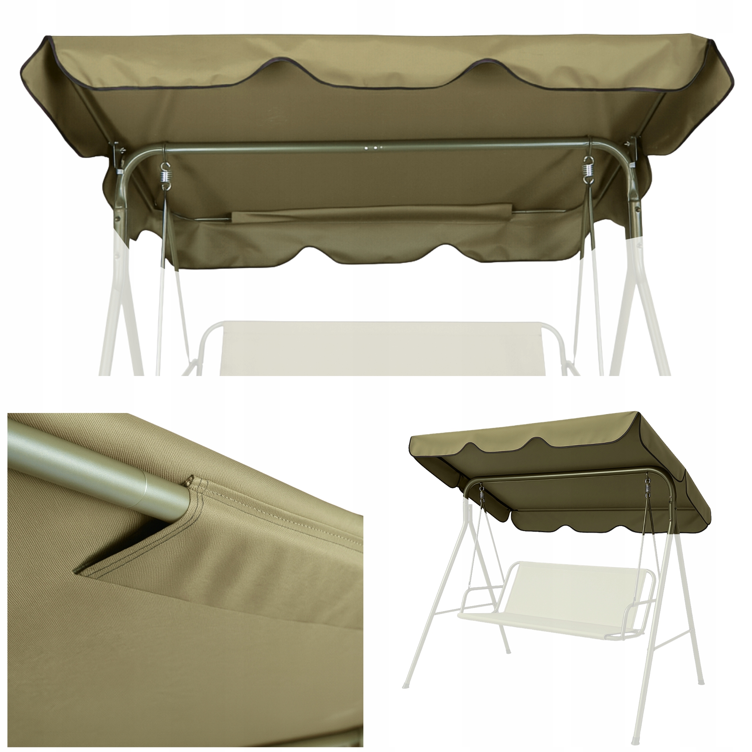 Stříška pro zahradní houpačku Střecha Materiál Voděodolný 200x120 cm Uv Silný